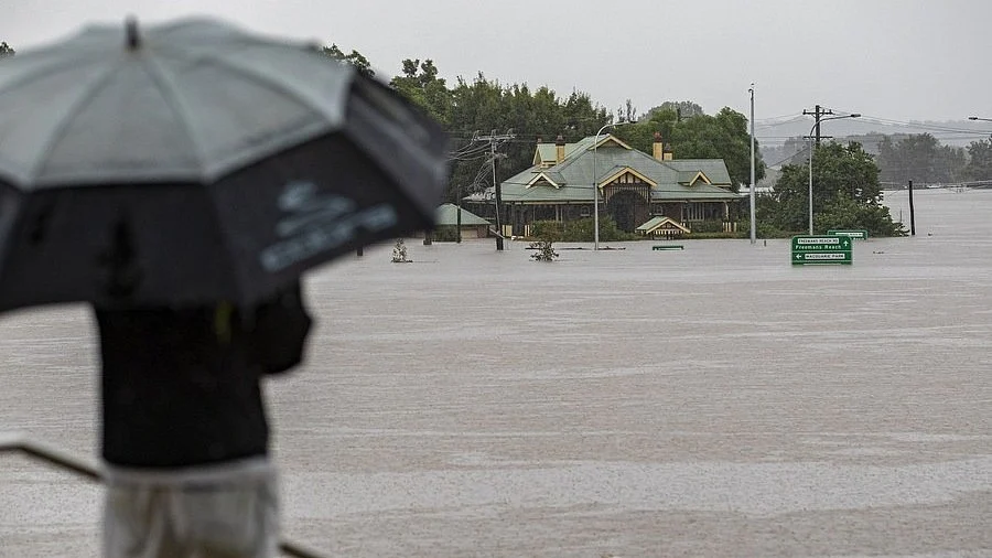 A flooded street in New South Wales (photo: IANS)