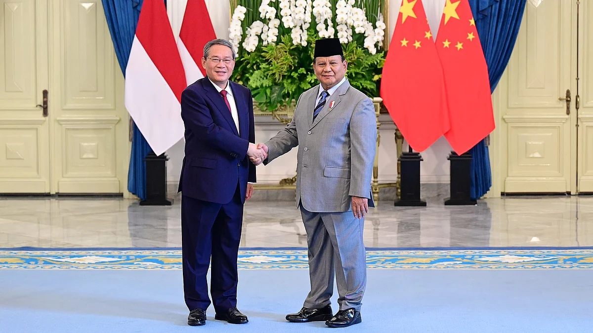 Chinese Premier Li Qiang met with Indonesia's President Prabowo Subianto (photo: @kangdede78/X)