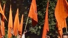Bajrang Dal flags (Photo: IANS)