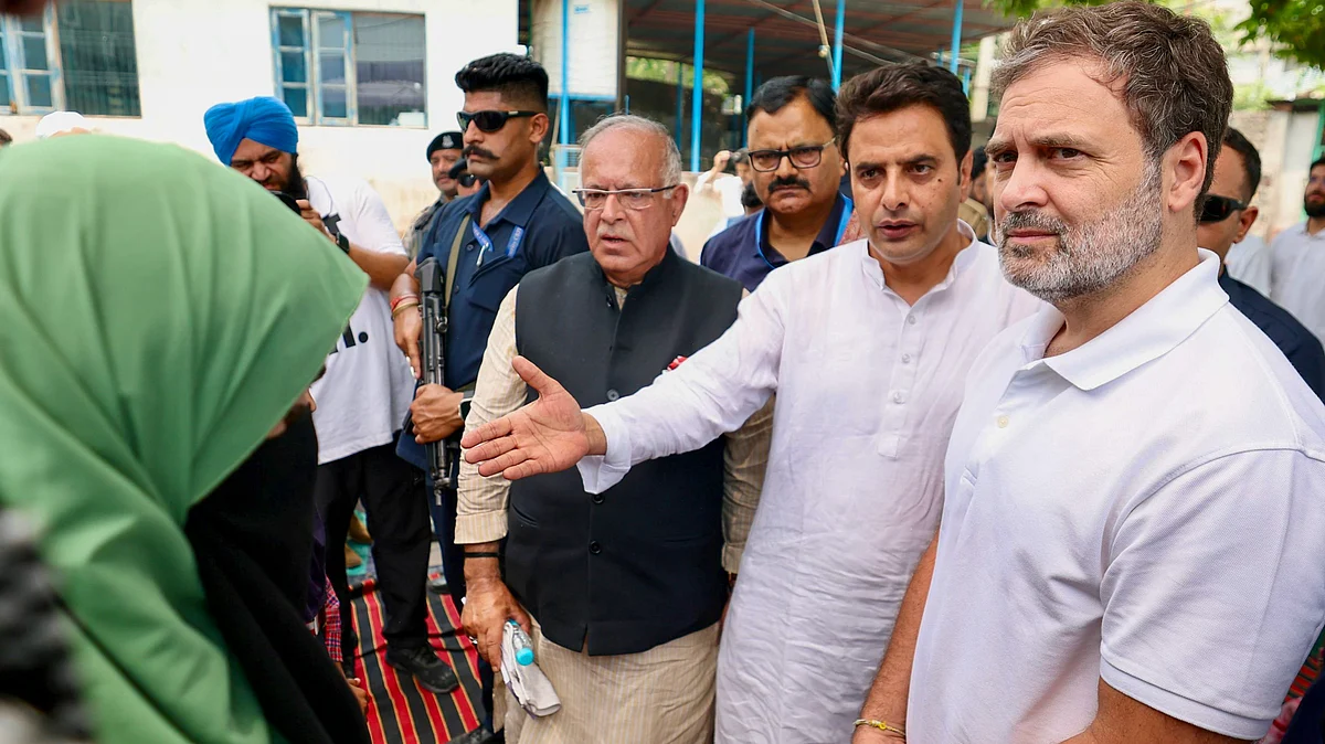 Rahul Gandhi during his visit in Poonch on 24 May (photo: PTI)