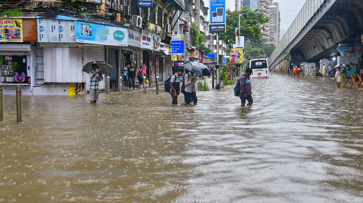 A flooded Mumbai street