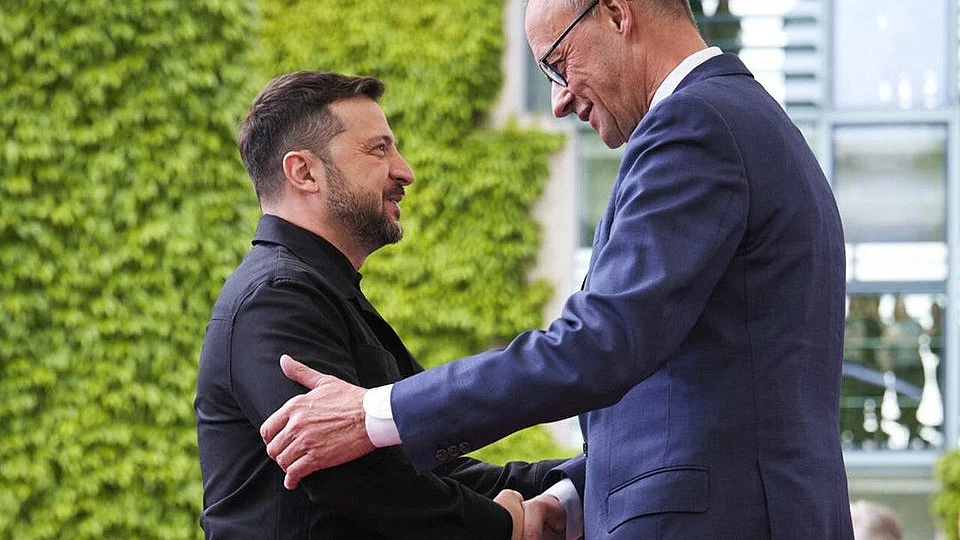 Ukraine's president Volodymyr Zelenskyy meets Germany's chancellor Friedrich Merz