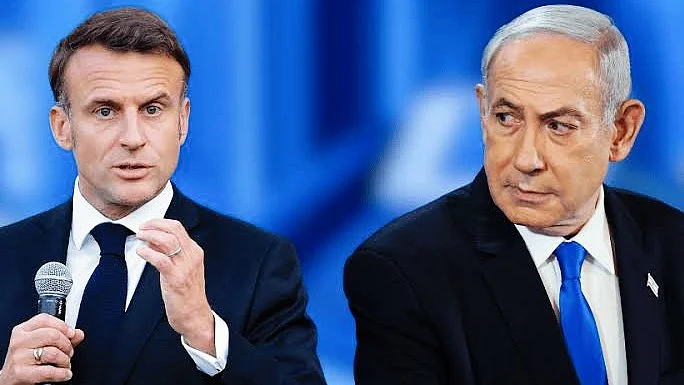 Emmanuel Macron and Benjamin Netanyahu (representative image, courtesy: @SuppressedNws/X)