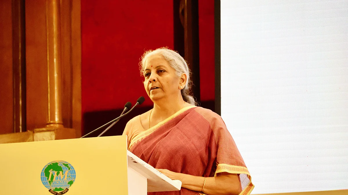 Nirmala Sitharaman speaks at IIM Lucknow (photo: @nsitharamanoffc/X)