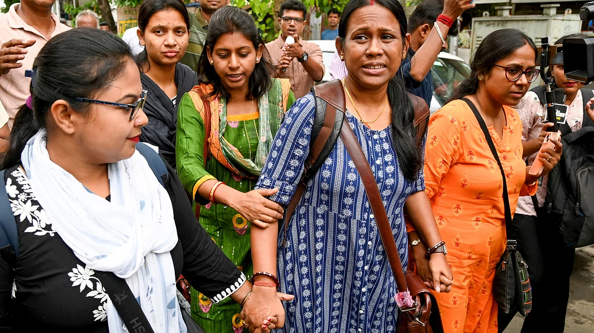 Government school teachers protest in Kolkata on 29 May (photo: PTI)