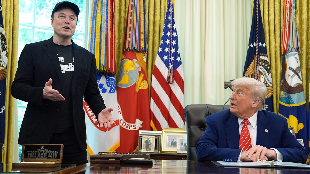 Elon Musk speaks during a press conference with Trump in White House on 30 May (photo: AP/PTI)