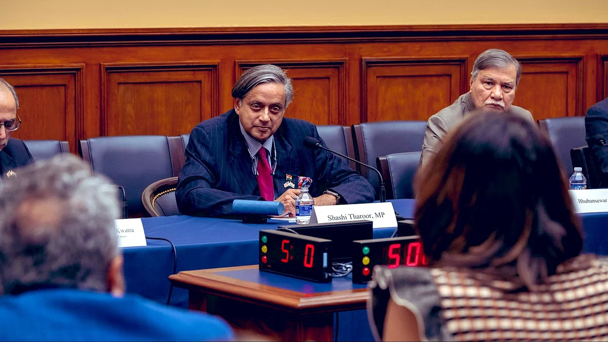Shashi Tharoor during a meeting with House Committee on Foreign Affairs (photo: @ShashiTharoor/X)