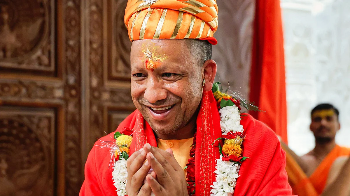 Uttar Pradesh CM Yogi Adityanath at the Ram Darbar consecration ceremony (photo: PTI)