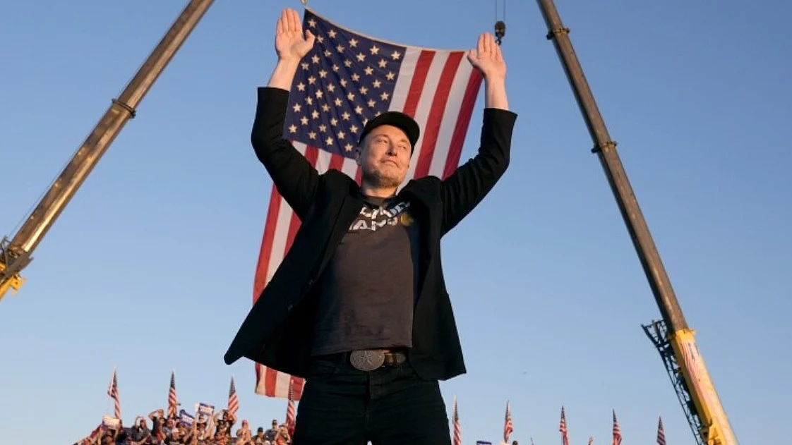 Tesla and SpaceX CEO Elon Musk with America flag (photo: IANS)