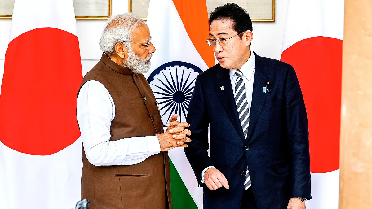 PM Narendra Modi with his Japanese counterpart Fumio Kishida