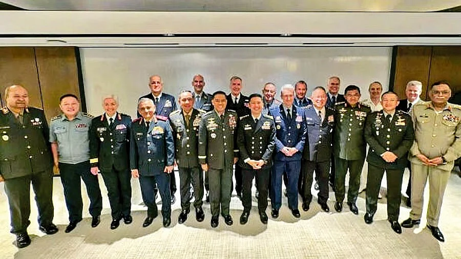 CDS Gen. Anil Chauhan (fourth from L) at the IISS Shangri-La Dialogue 2025 in Singapore