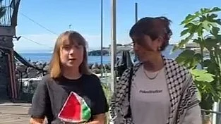 Greta Thunberg before setting sail to Gaza on 1 June 2025