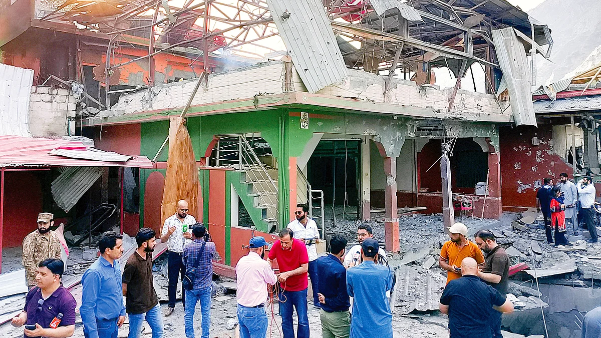 A site hit by Indian airstrikes in Muzaffarabad, PoK, 7 May 2025