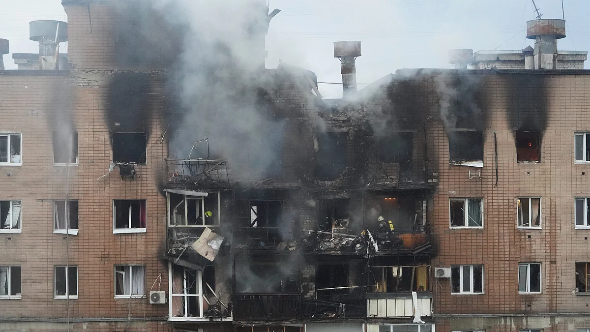 representative image of a Russian drone attack on Kharkiv on 7 June