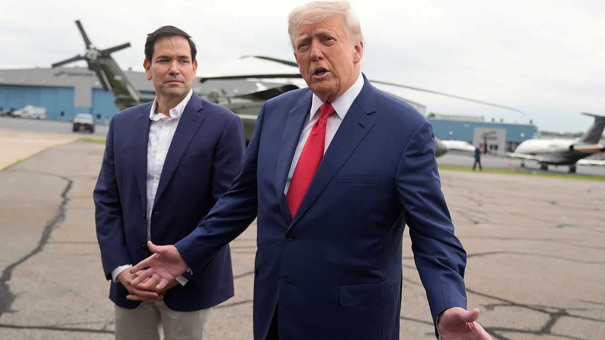 Donald Trump and Marco Rubio in Morristown on 8 June (photo: AP/PTI)