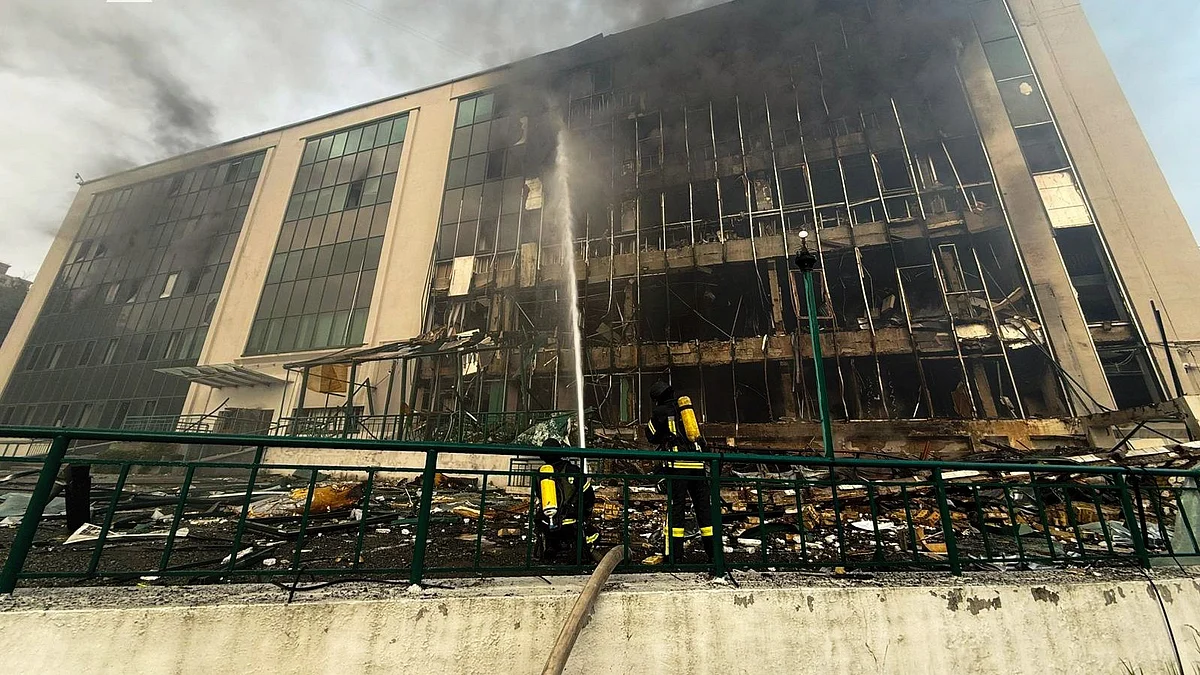 The aftermath of a Russian drone strike (photo: @ZelenskyyUa/X)