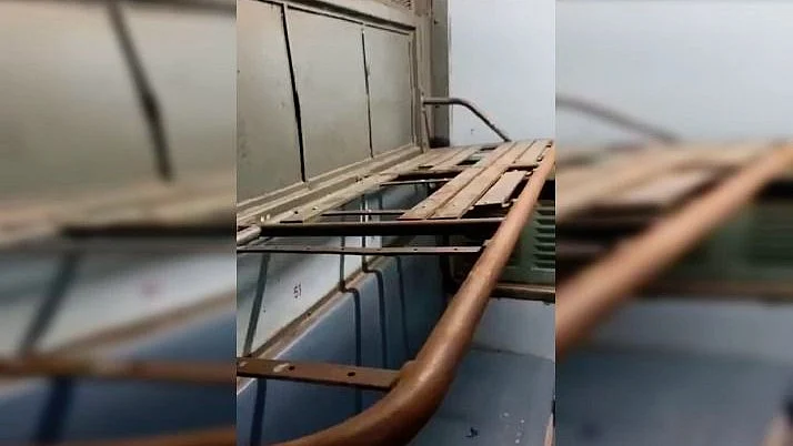 A berth in one of the coaches reportedly provided to the BSF (video screengrab) 