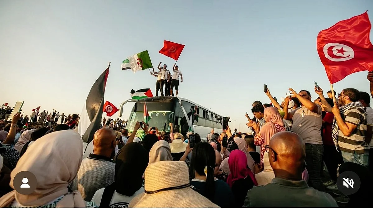 The Sumoud convoy in Tunisia (photo: @fadiquran/X)