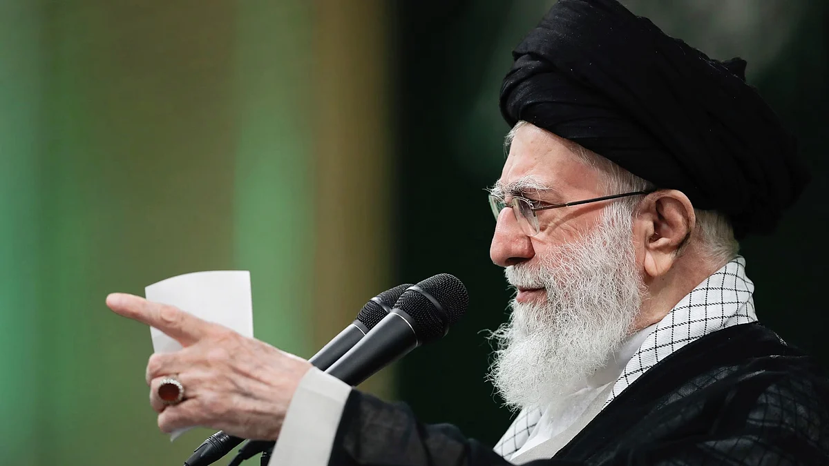 Iranian supreme leader Ayatollah Ali Khamenei (photo: @jacksonhinklle/X)