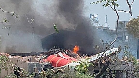 Debris of the Air India Boeing Dreamliner that crashed 