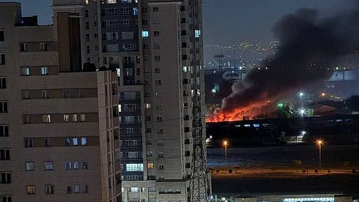 Israeli strikes in Tehran (photo: @MahuaMoitraFans/X)