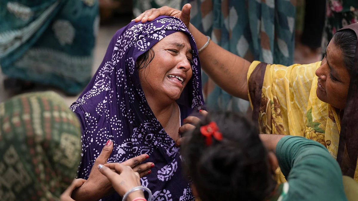 Relatives of some of the deceased at Ahmedabad Civil Hospital soon after the Air India plane crash