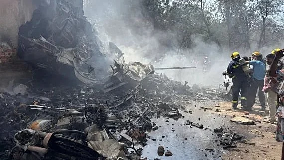 A screen grab from the Air India aircraft crash site 