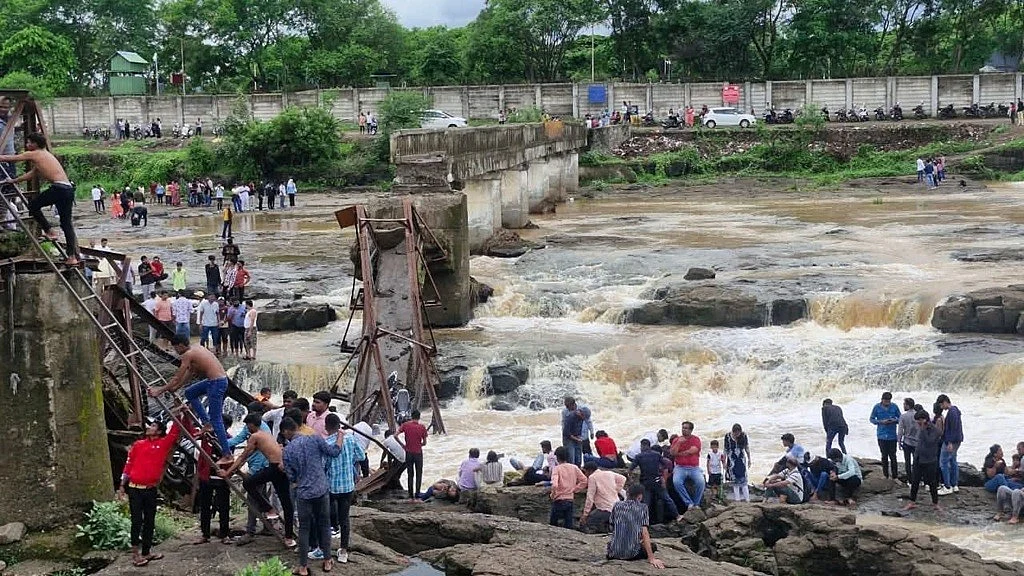 The collapsed bridge over Indrayani river, Pune, 15 June 2025