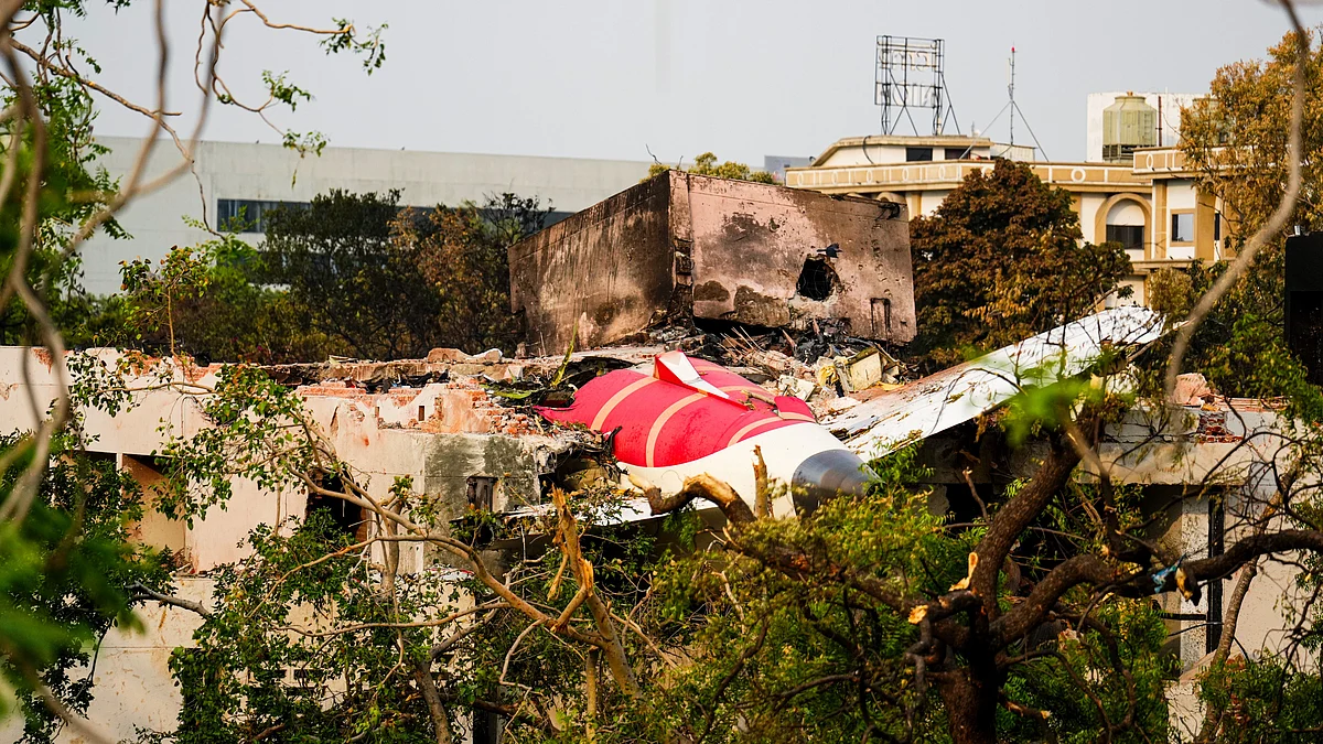 Part of the wreckage of the Air India flight (photo: PTI)