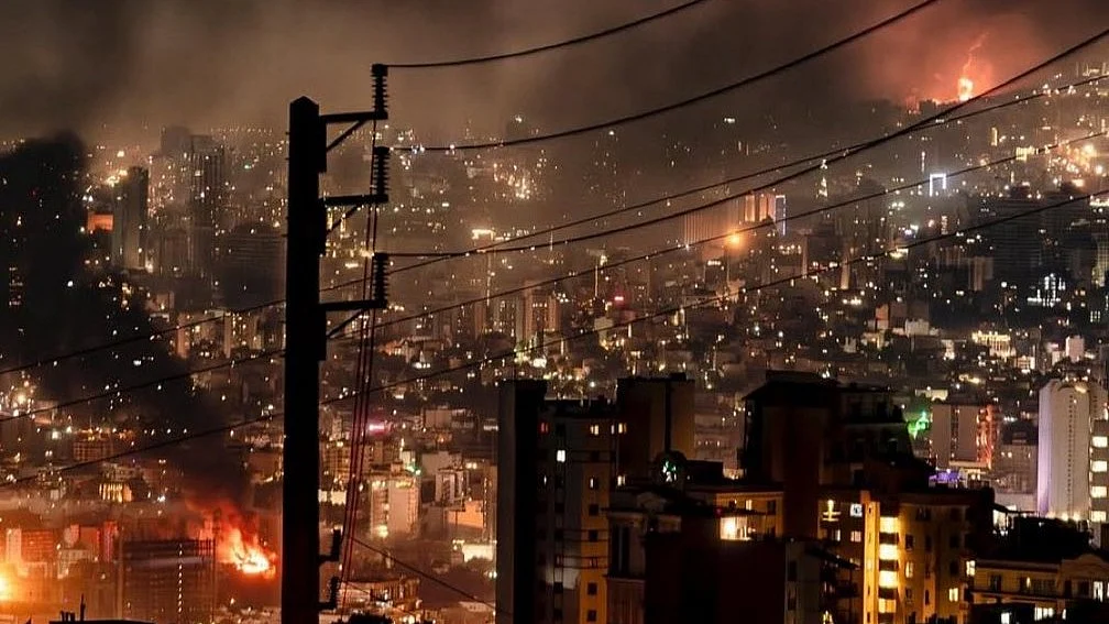 Tehran on fire from Israeli bombardment