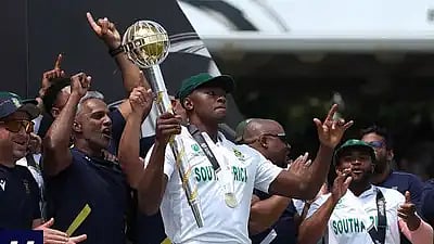 Celebration time for Kagiso Rabada and his teammates at the Lord's 