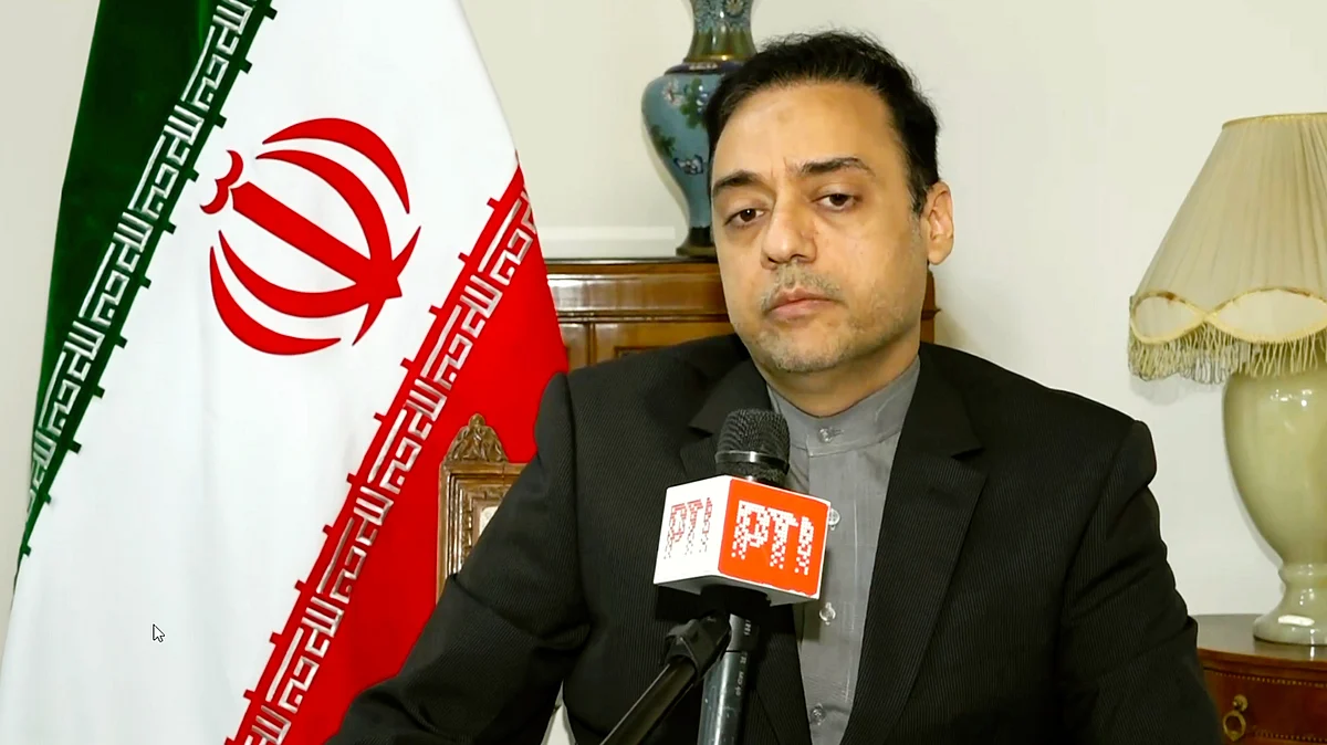 Iran's deputy ambassador to India Md Javad Hosseini speaks to PTI in New Delhi, 18 June (photo: PTI)