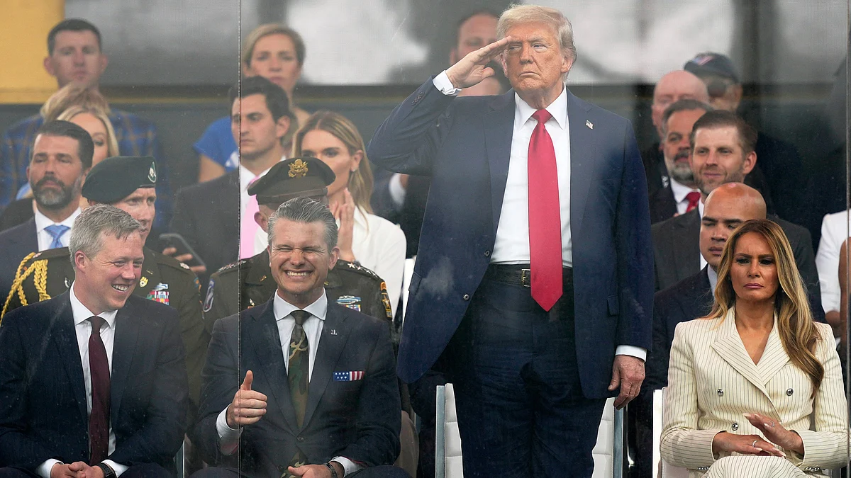 Donald Trump attends a military parade in Washington on 14 June (photo: AP/PTI)