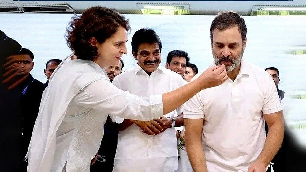 A sweet celebration with sister Priyanka Gandhi Vadra