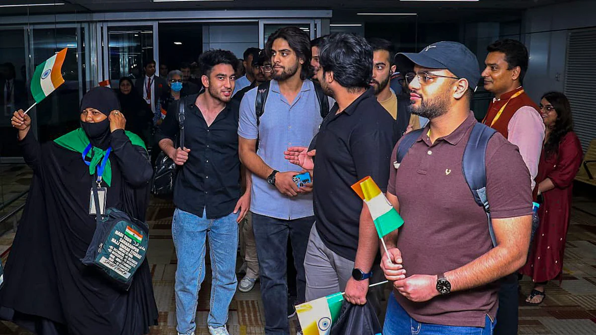 Indian students evacuated from Iran, at Delhi airport, 21 June 2025