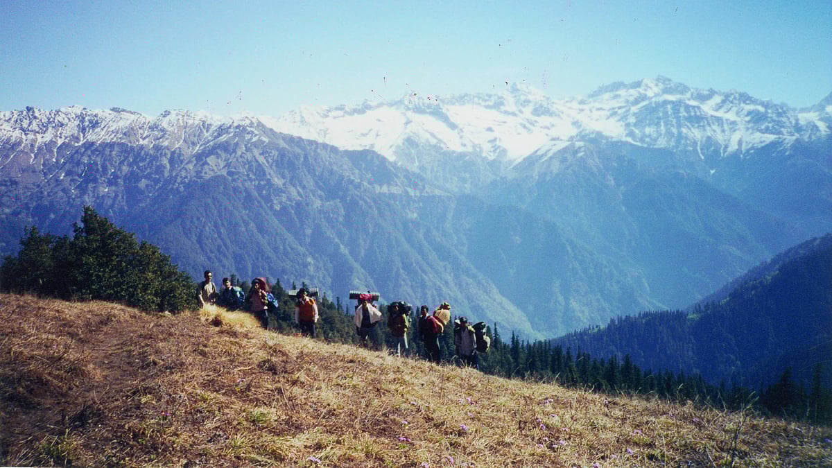 Trekking party approaching Dhela Thatch (photo: Sanjeeva Pandey)