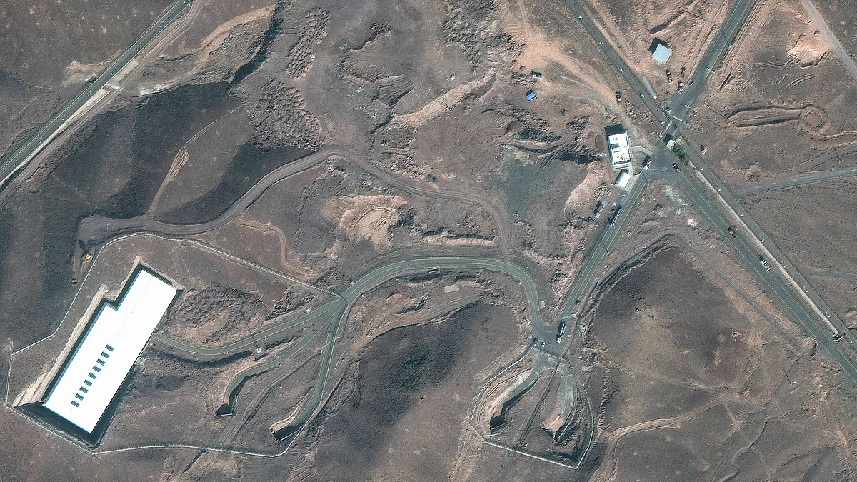 Satellite image shows vehicles at Fordow enrichment facility in Iran on 20 June (photo: AP/PTI)