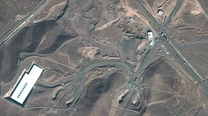 Satellite image shows vehicles at Fordow enrichment facility in Iran on 20 June (photo: AP/PTI)