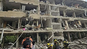 Destruction by Iranian missiles in Tel Aviv