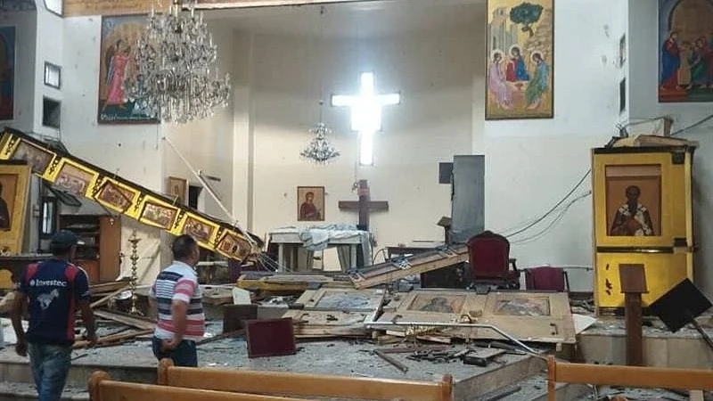 Blast rocks Mar Elias Church in Damascus (photo: @Farrukhhsaif/X)