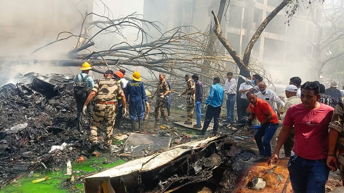 The plane crash site near Ahmedabad airport (file photo)