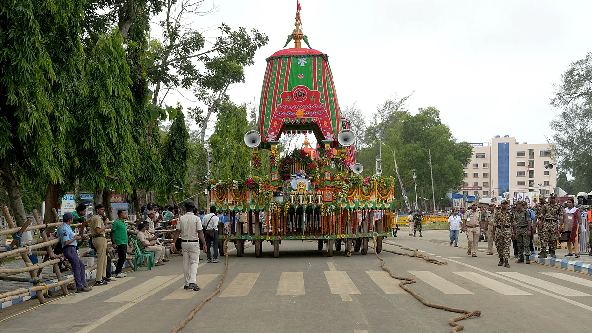 Lord Jagannath chariot in Digha on 27 June (photo: PTI)