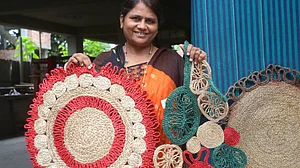 Bangladeshi entrepreneur showcases local jute products (representative image)