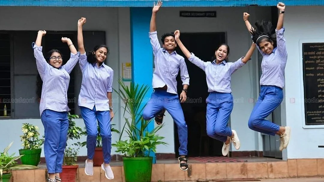High school kids in a gender-neutral, climate-sensitive uniform in Balussery, Kerala