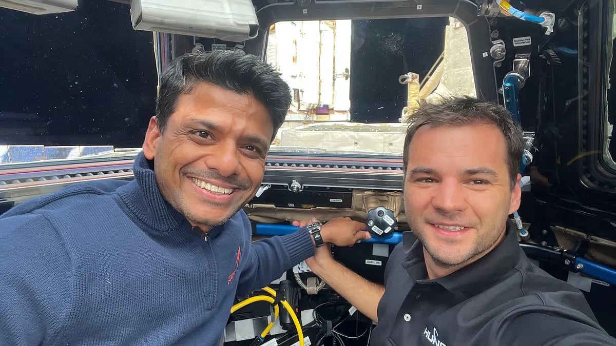 Shubhanshu Shukla with Tibor Kapu inside the ISS