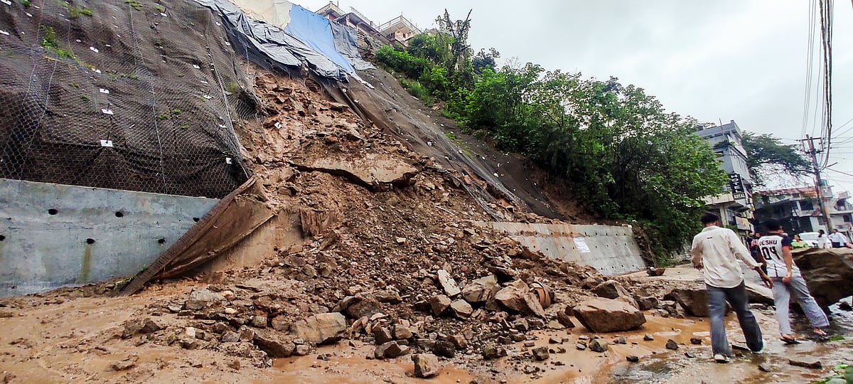 The aftermath of a landslide in Himachal Pradesh