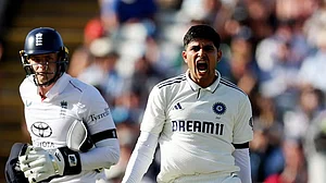 Shubman Gill lets out a war cry on reaching his second century of the series