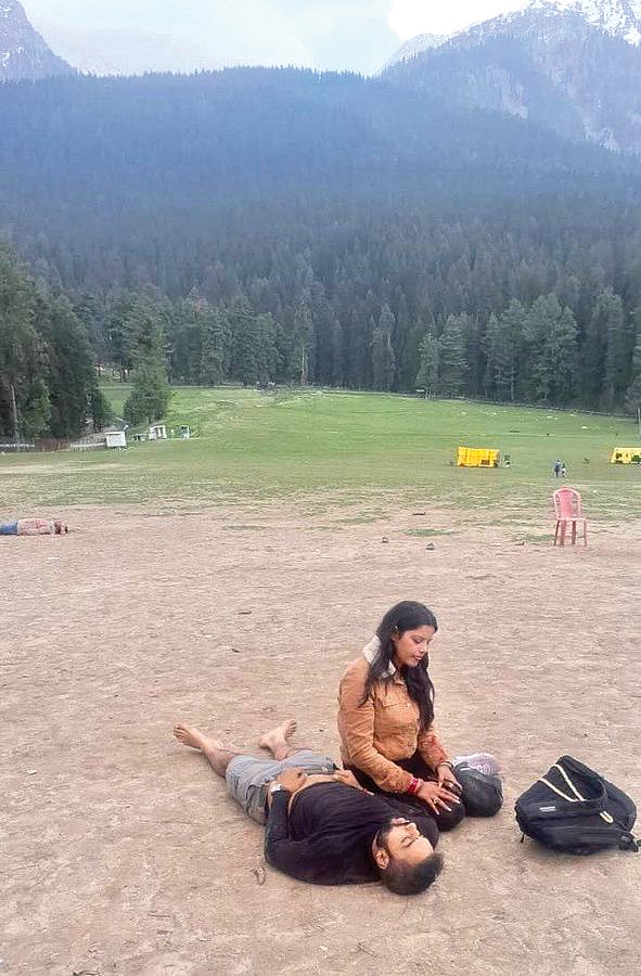 One of the defining images of the 22 April terrorist attack in Baisaran Valley, Pahalgam