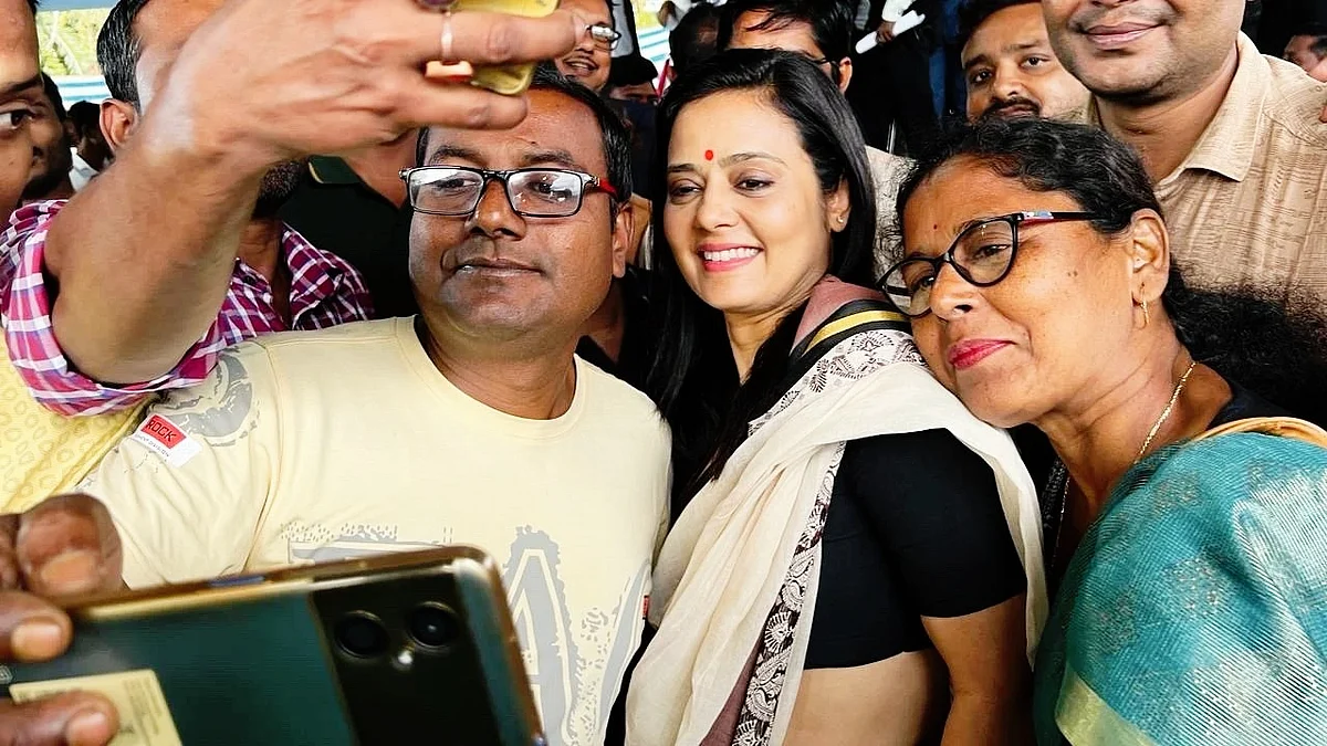 File photo of Mahua Moitra in her constituency Krishnanagar