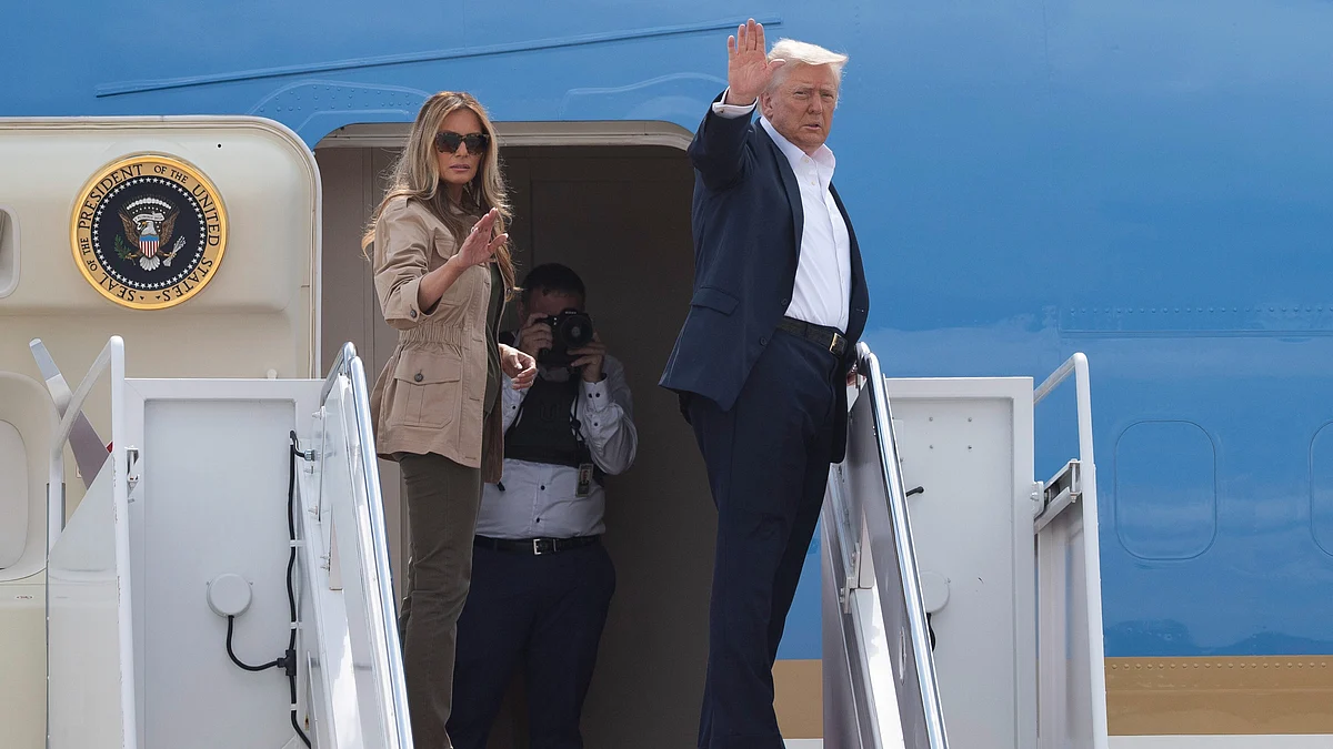 Donald Trump boards Air Force One at Joint Base Andrews on 11 July (photo: AP/PTI)
